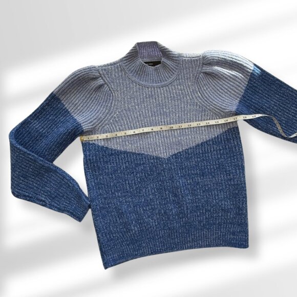 💙 Vero Moda Two-Tone Blue Warm Ribbed Knit Sweater | Women’s Size XS - Picture 6 of 6